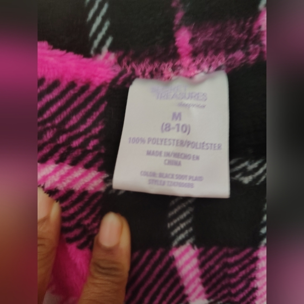Women's Pink And Black Plaid Pajama Pants (M) - Picture 10 of 11